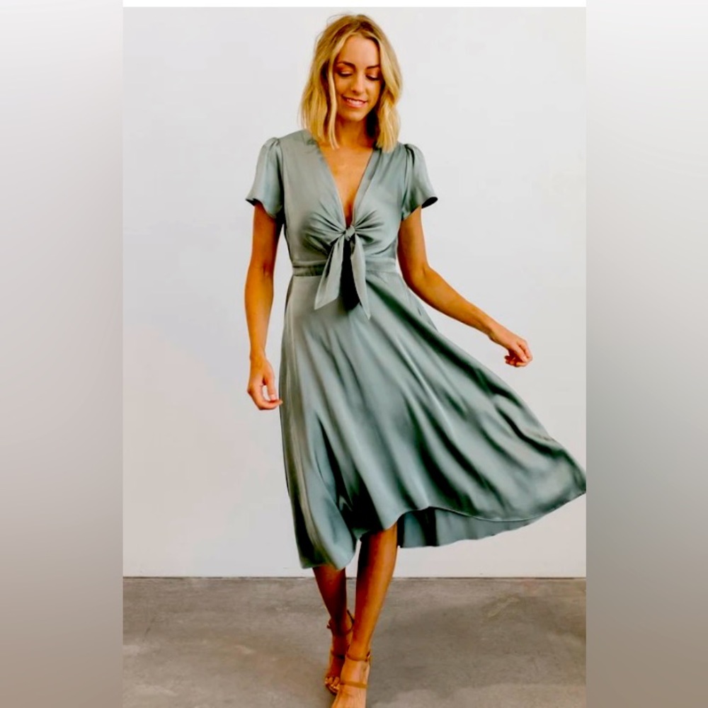 Baltic Born Poppy Satin Midi Dress - size L